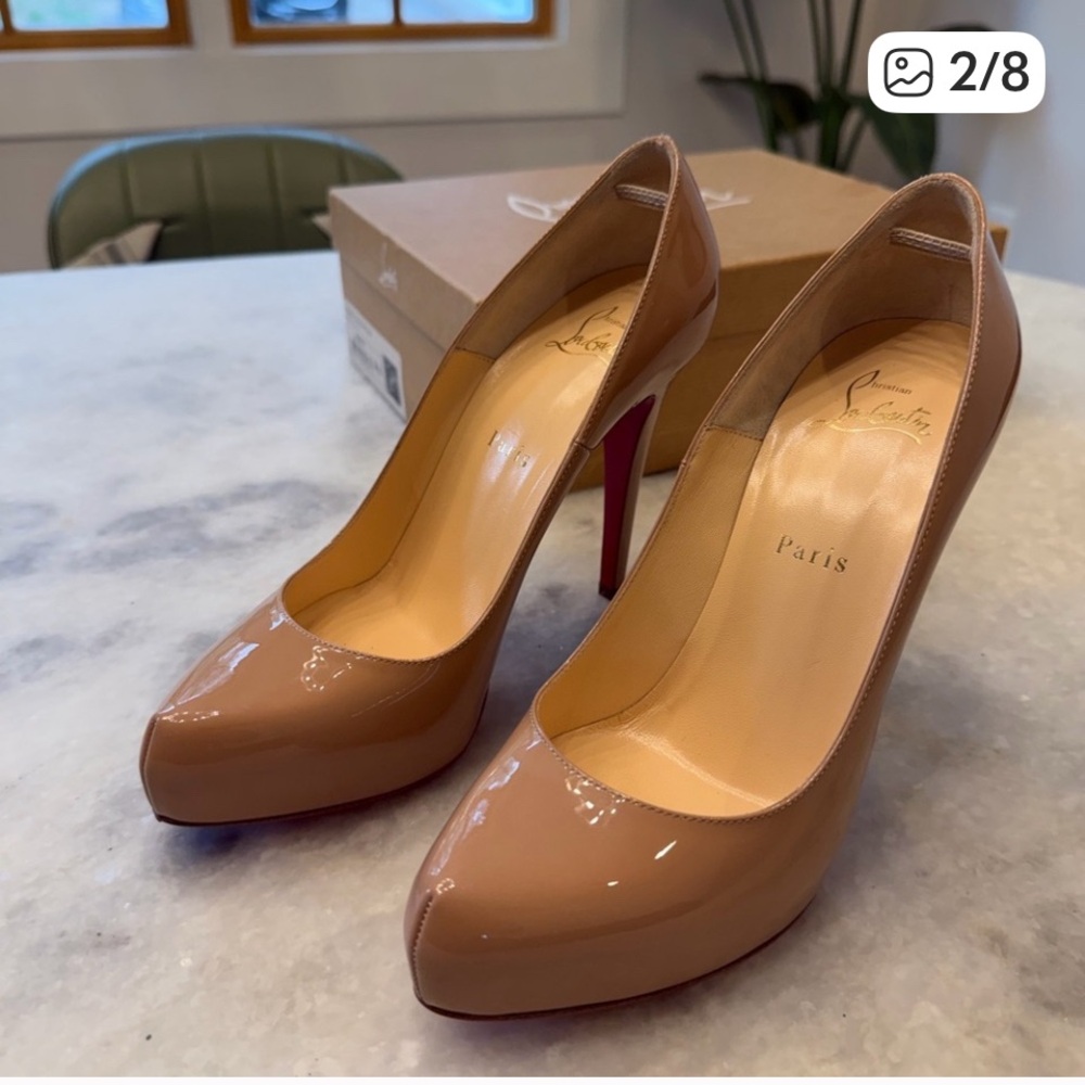 Christian Louboutin Beige Patent Calf Heels